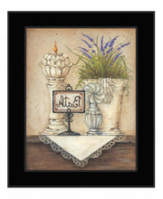 Bath 3 Floral and Lace Black Framed Print Bathroom Wall Art