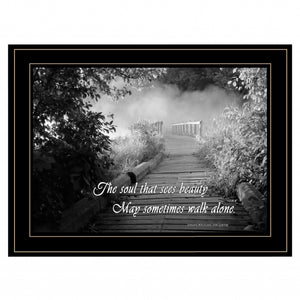 Beauty Grayscale 2 Black Framed Print Wall Art