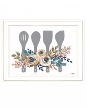 Fall Floral Baking Utensils 1 White Framed Print Wall Art