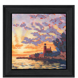 Light House 2 Black Framed Print Wall Art