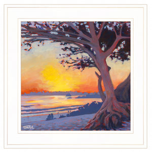 Carmel Beach 1 White Framed Print Wall Art