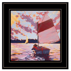 Small Sailboat 3 Black Framed Print Wall Art