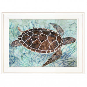 Sea Turtles Collage 1 White Framed Print Wall Art