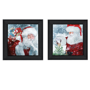 Set Of Two Santas Blessings 2 Black Framed Print Wall Art