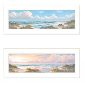 Set Of Two The Seascape 2 White Framed Print Wall Art