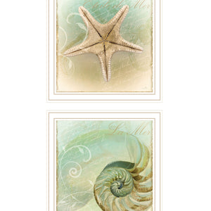 Set Of Two The Sea I And Sea II 2 White Framed Print Wall Art