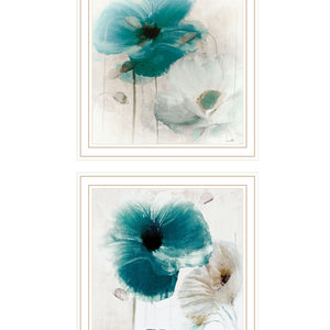 Set Of Two Poppy 2 White Framed Print Wall Art