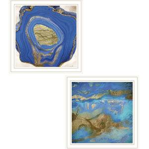 Set Of Two Perisse Cobalt 2 White Framed Print Wall Art