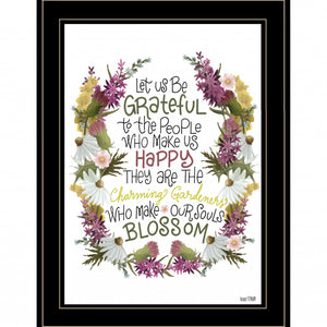 Charming Garden 1 Black Framed Print Wall Art