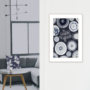 Its Beautiful To Be Different 1 White Framed Print Wall Art