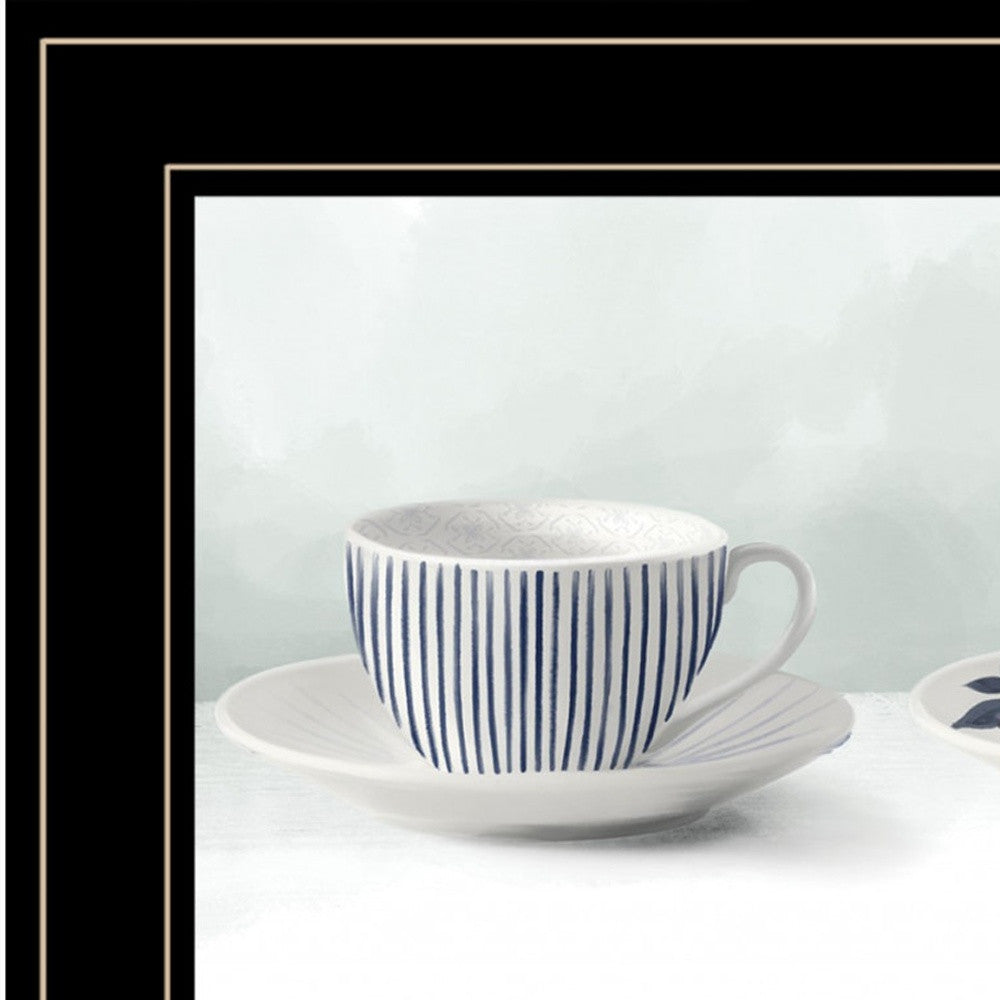 Cups & Saucers 3 Black Framed Print Wall Art