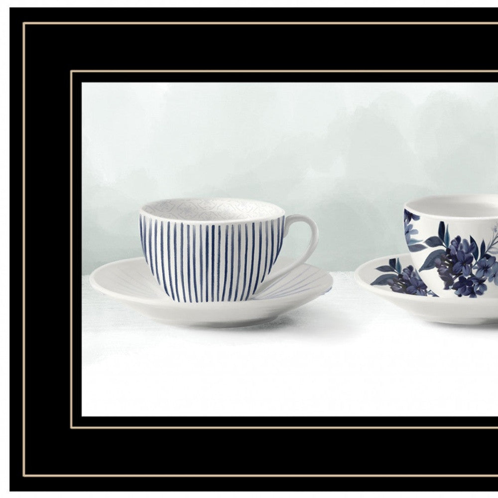 Cups & Saucers 3 Black Framed Print Wall Art