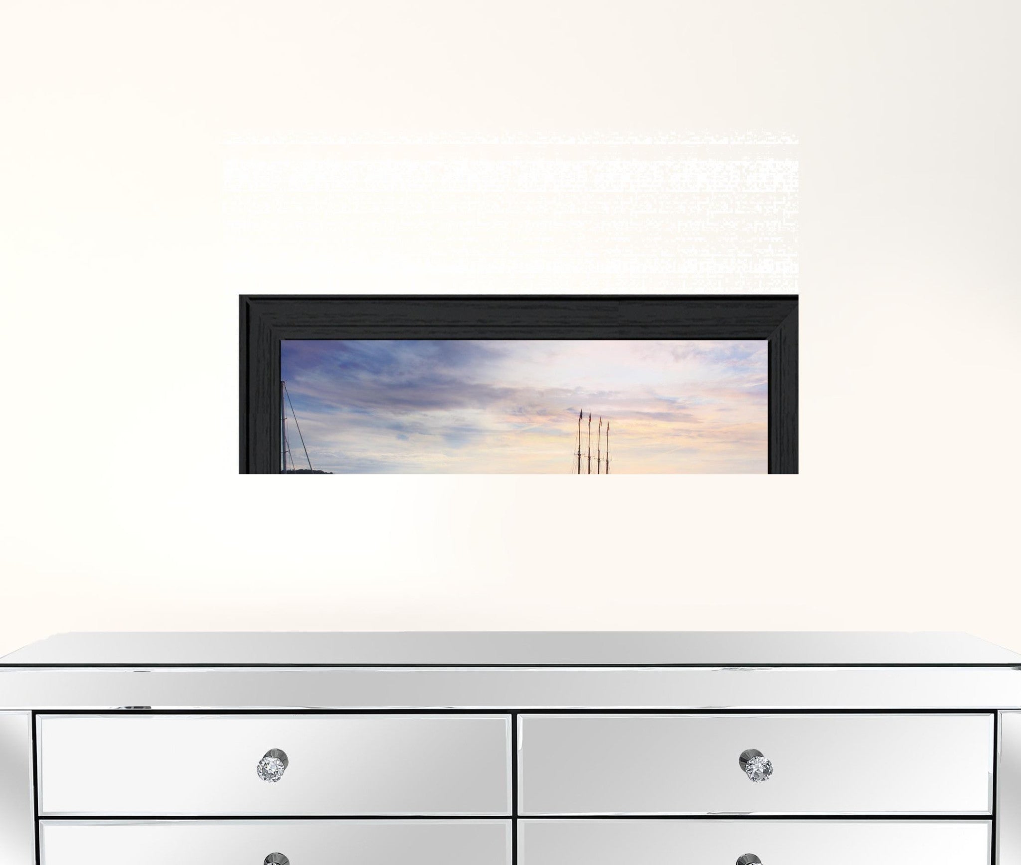 BAR HARBOR SILHOUETTES 2 Black Framed Print Wall Art