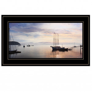 BAR HARBOR SILHOUETTES 3 Black Framed Print Wall Art