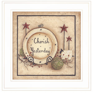Cherish Yesterday 3 White Framed Print Wall Art