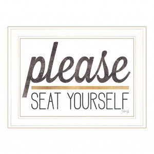 Please Seat Yourself 2 White Framed Print Wall Art