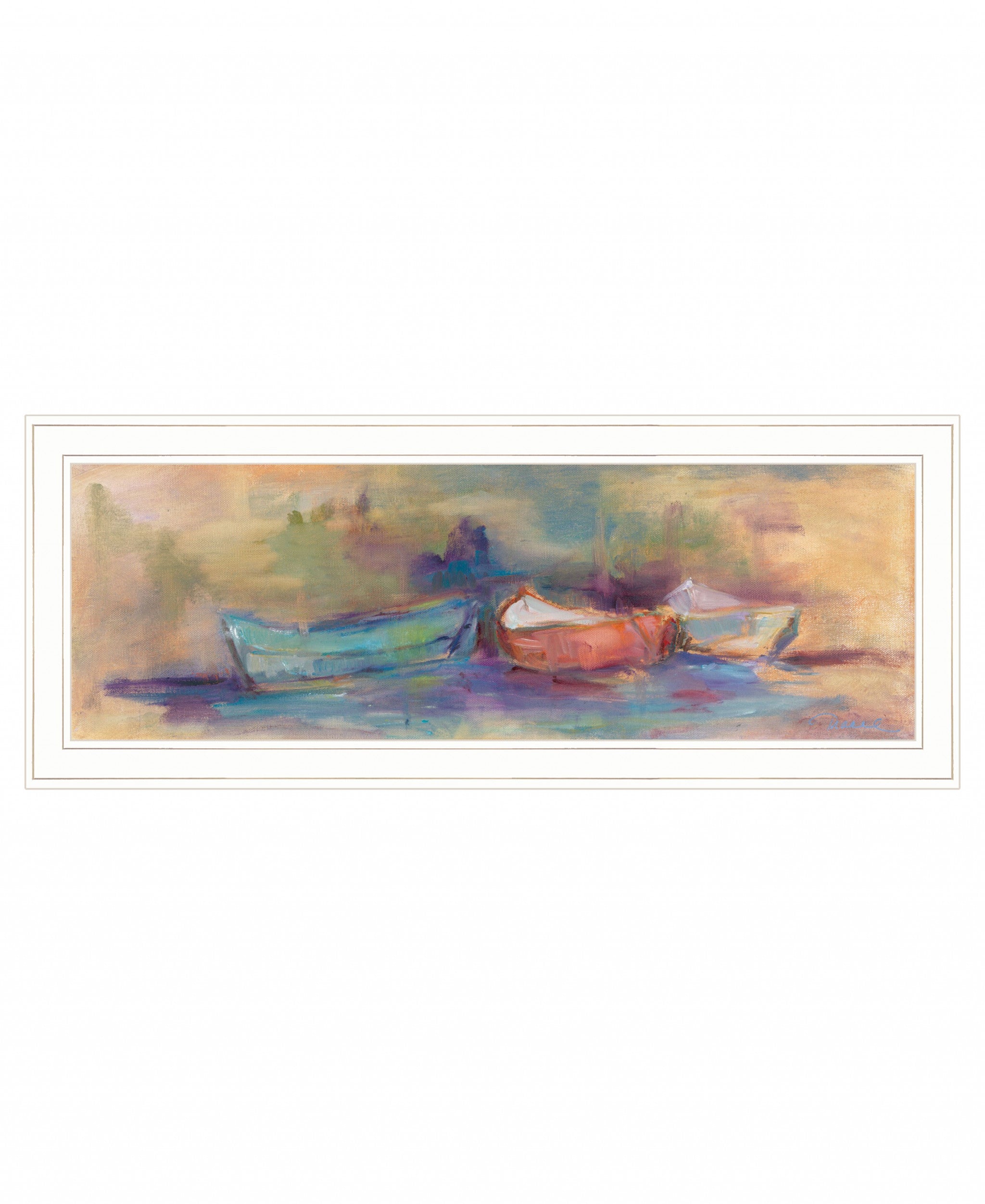 Rowboat Row 1 White Framed Print Wall Art