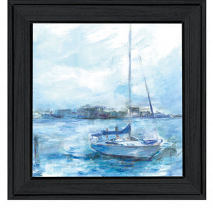 Serenity Sloop 2 Black Framed Print Wall Art