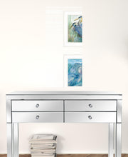 Set Of Two Herons 1 White Framed Print Wall Art