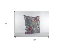 Cojín de gamuza con cremallera de jardín gris púrpura de 16 