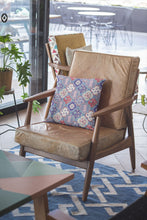 Turquoise Cream Trellis Suede Zippered Throw Pillow 16”