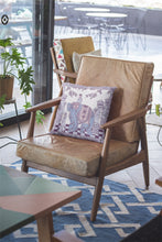 Cojín de gamuza con cremallera de elefante adornado azul púrpura de 16 