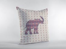 Cojín de gamuza con cremallera de elefante magenta de 16