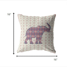 Cojín de gamuza con cremallera de elefante magenta de 16