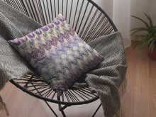 16” Magenta Cream Hatch Zippered Suede Throw Pillow