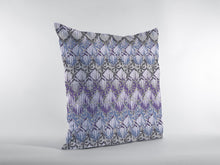 18” Purple Gray Hatch Zippered Suede Throw Pillow