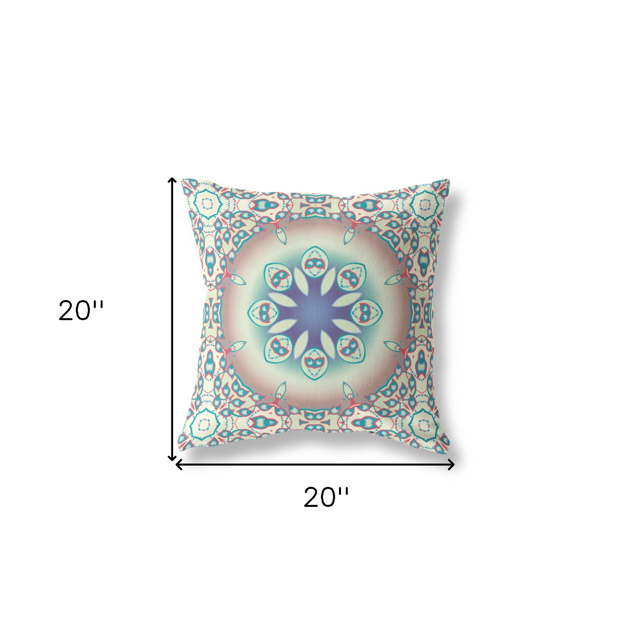 18” Mauve Blue Jewel Indoor Outdoor Zippered Throw Pillow