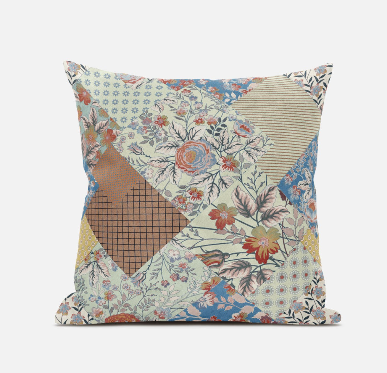 Cojín de gamuza floral amarillo anaranjado de 18"