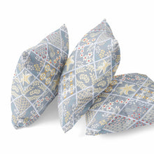 16” Gray Yellow Patch Suede Throw Pillow