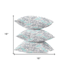 16” Gray Turquoise Boho Paisley Suede Throw Pillow