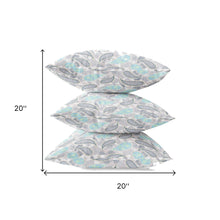 18” Gray Turquoise Boho Paisley Suede Throw Pillow