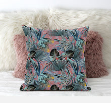 16 英寸水紅色熱帶絨面革抱枕