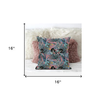 16 英寸水紅色熱帶絨面革抱枕