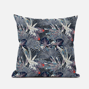 Cojín de gamuza tropical índigo púrpura de 16 "