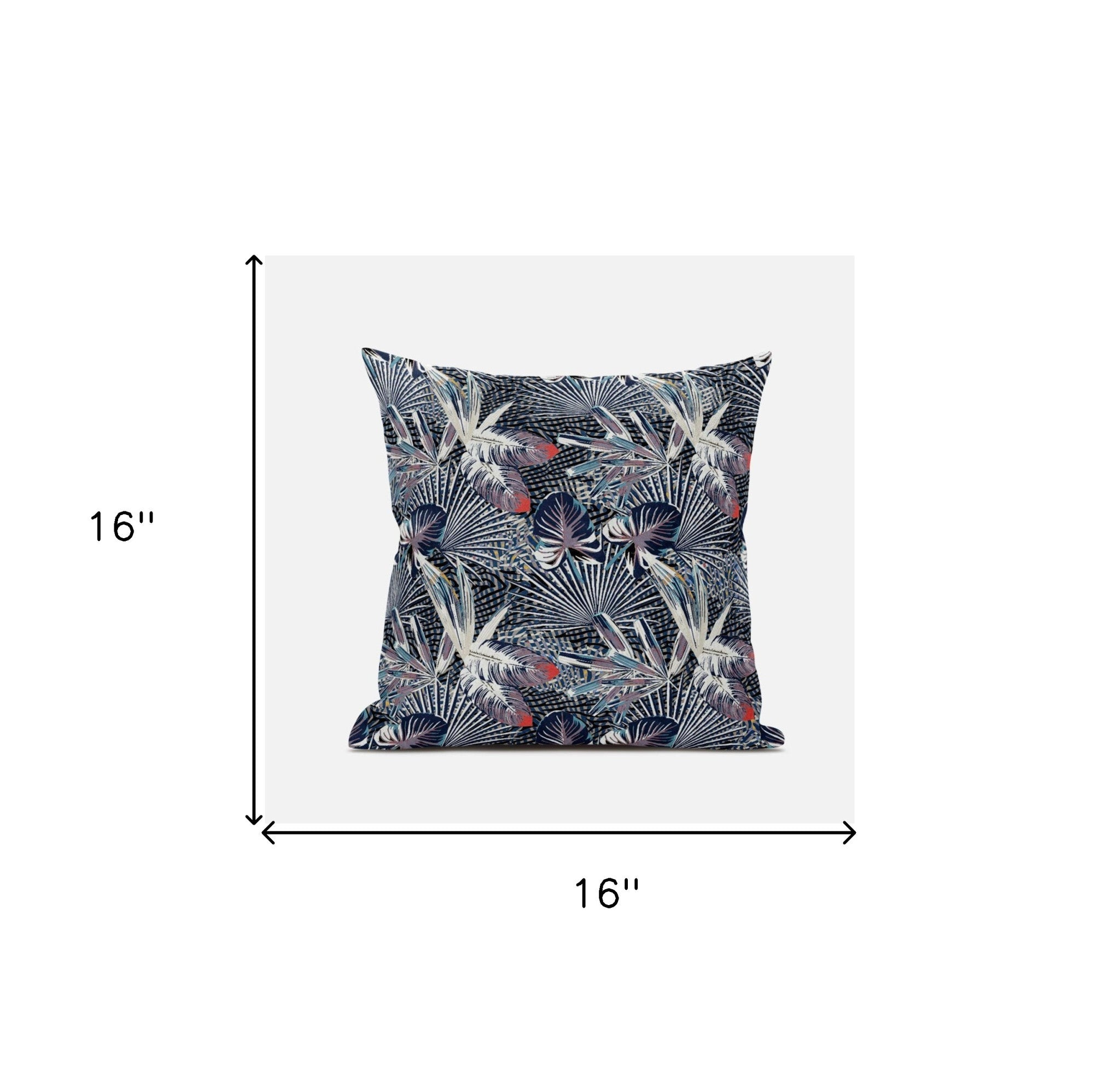 Cojín de gamuza tropical índigo púrpura de 16 "
