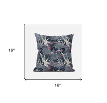 Cojín de gamuza tropical índigo púrpura de 16 