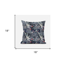 18” Purple Indigo Tropical Suede Throw Pillow