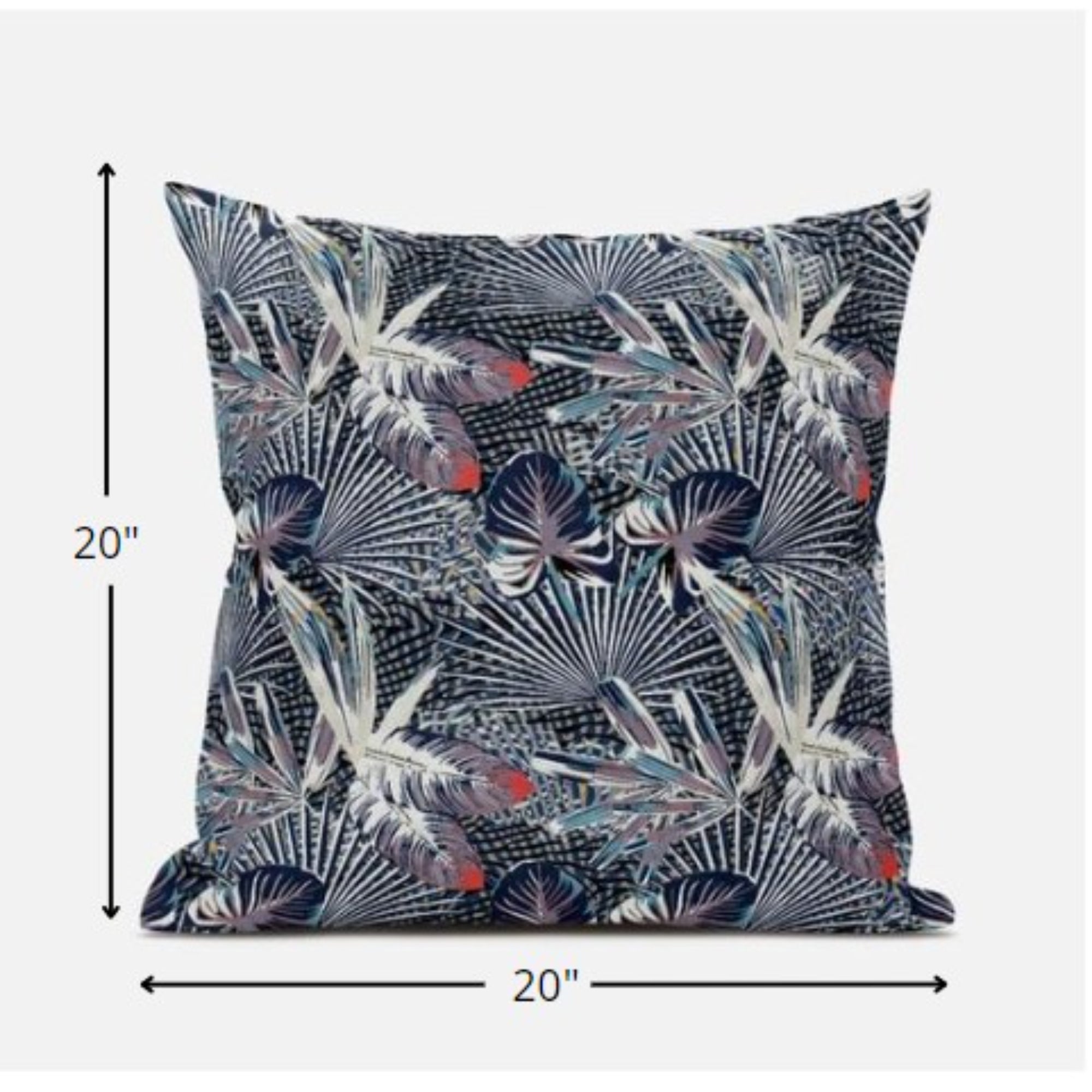 18” Purple Indigo Tropical Suede Throw Pillow