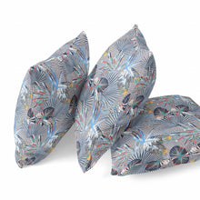 Cojín de gamuza tropical gris índigo de 16 