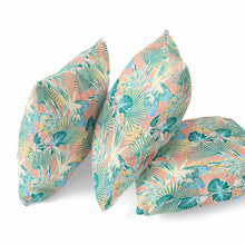 18” Blue Peach Tropical Suede Throw Pillow