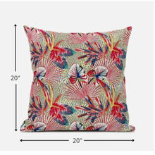 18” Red Gold Tropical Suede Throw Pillow