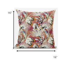 16 英寸白色紅色熱帶絨面革抱枕