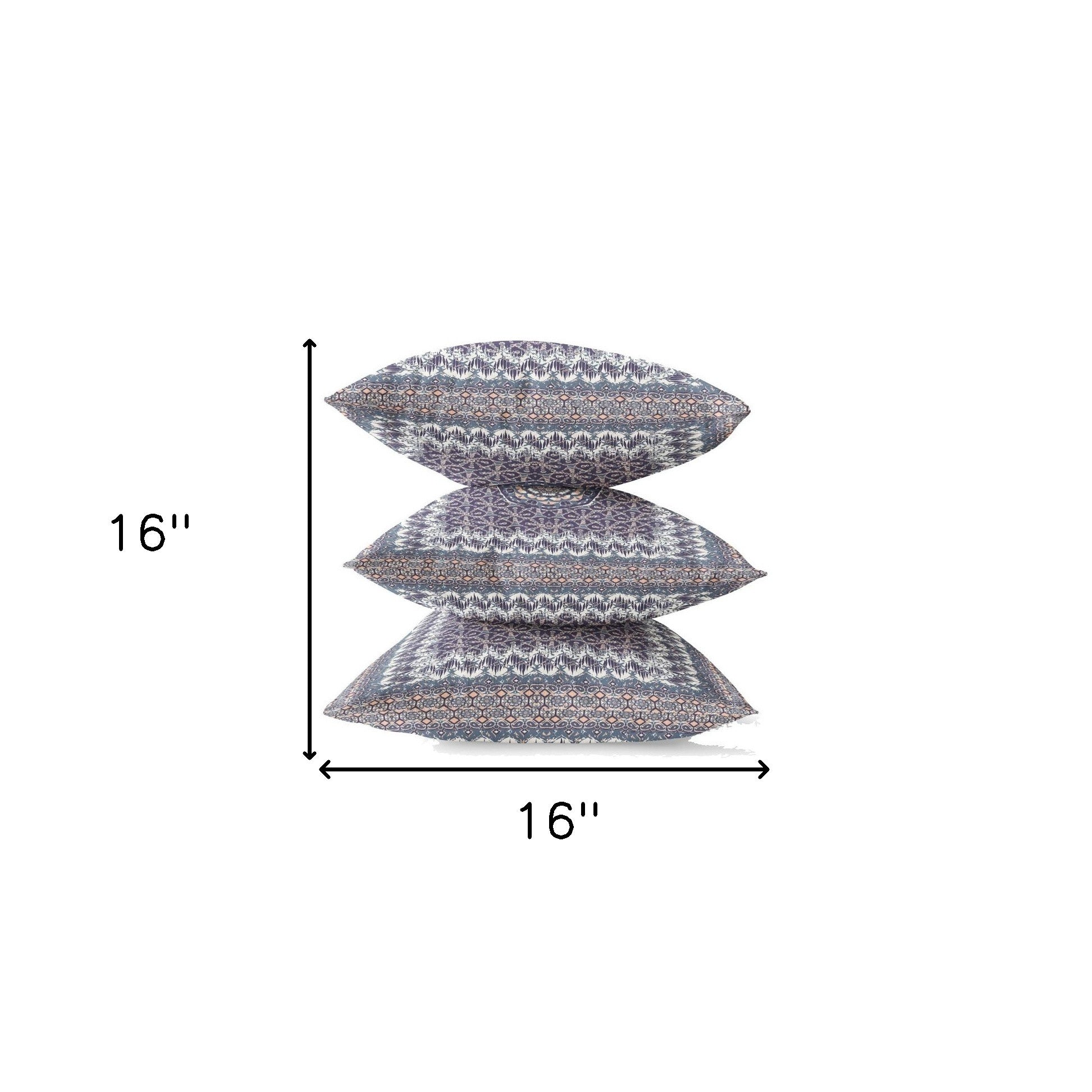 16” Gray Peach Holy Floral Suede Throw Pillow