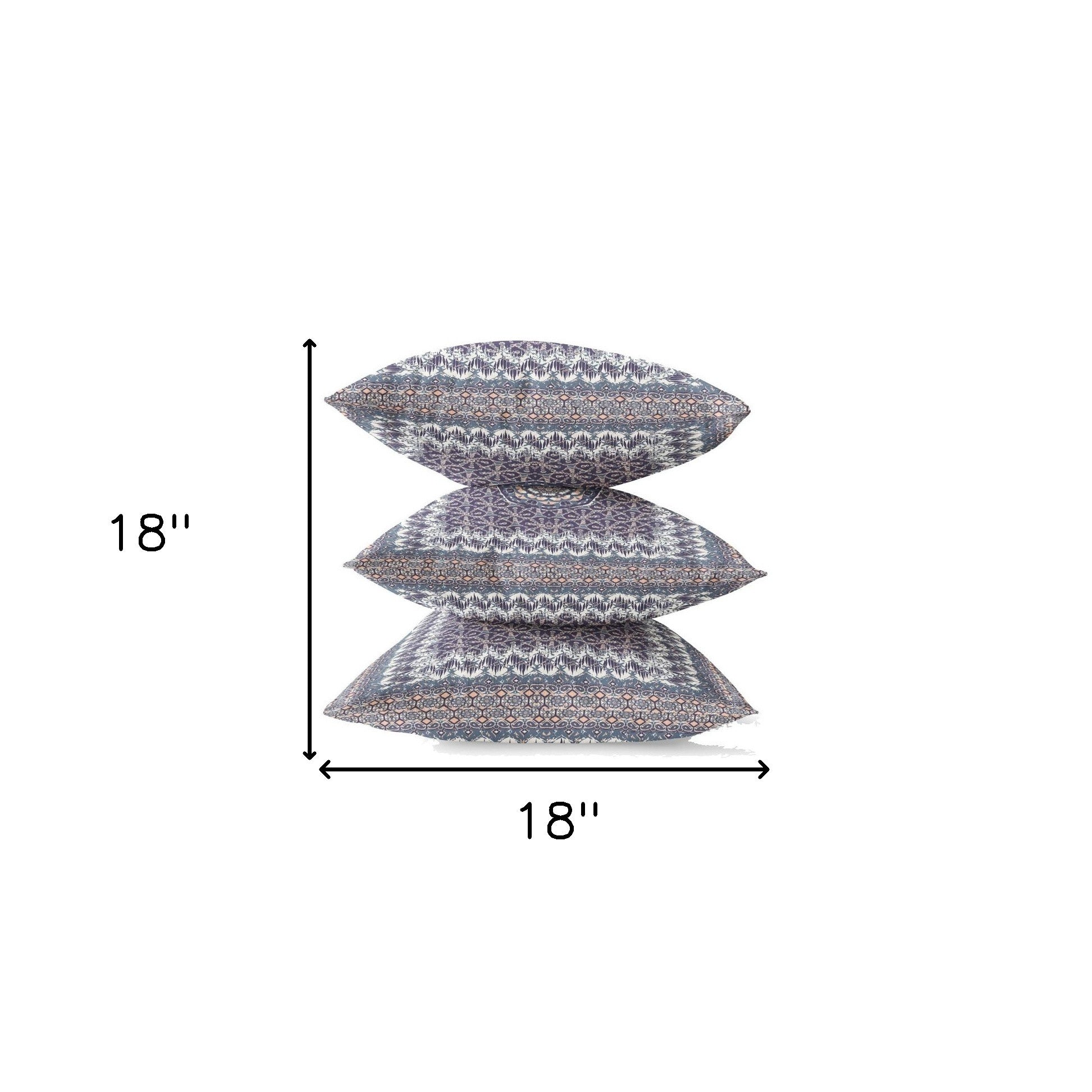 18” Gray Peach Holy Floral Suede Throw Pillow