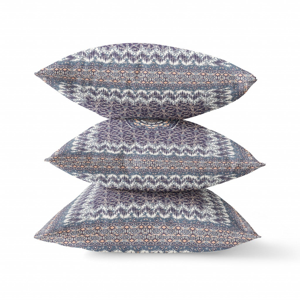 18” Gray Peach Holy Floral Suede Throw Pillow