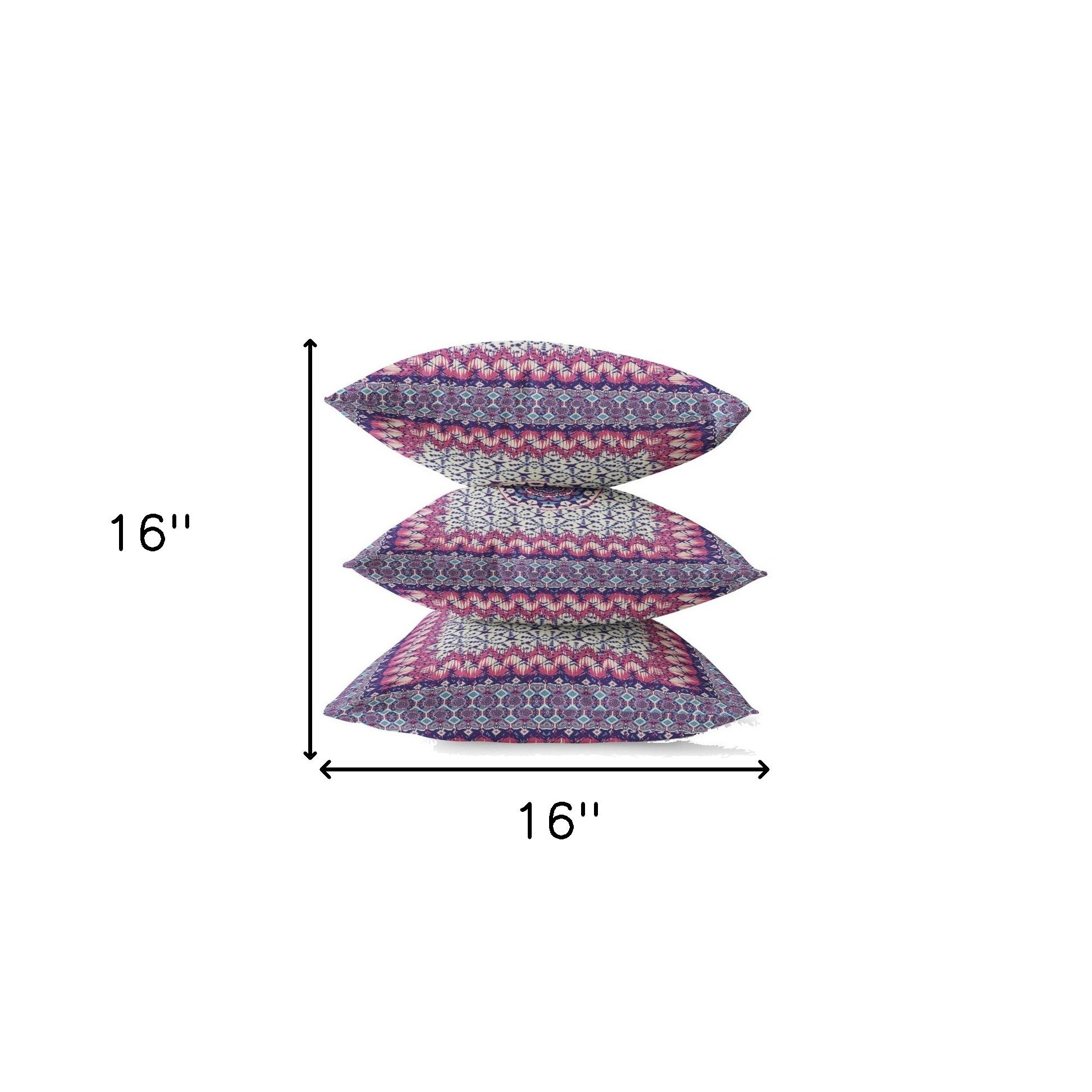 Magenta Indigo Holy Floral Suede Throw Pillow 16”